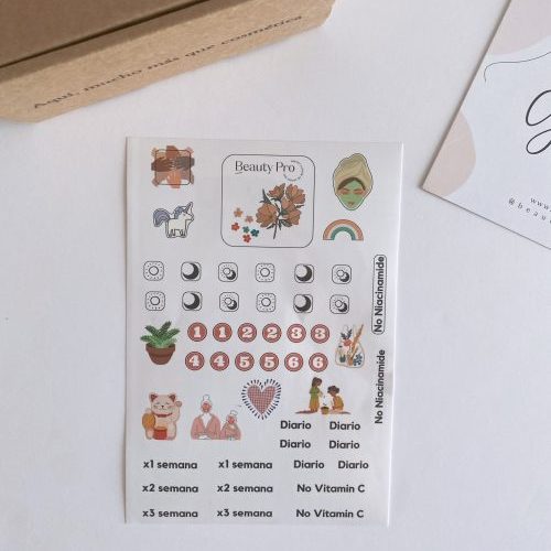 Adhesivos Sticker Skincare rutinas cosmetica